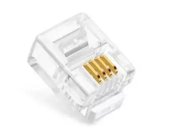 Conector RJ11 Transparente - 100 Unidades