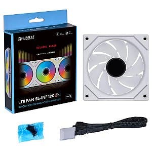 Cooler para Gabinete Lian Li UNIFAN SL-INF 120 Reverse RGB 120mm White - UF-RSLIN120-1W