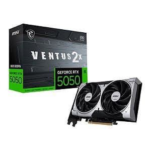 Placa de Vídeo MSI GeForce RTX 5050 Ventus 2X OC 8GB GDDR7 128 bit - G5050-8V2C