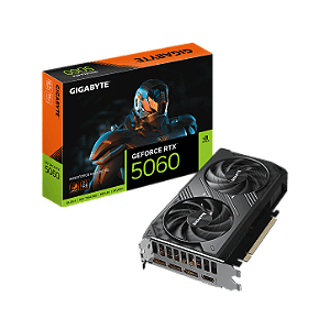 Placa de Vídeo Gigabyte GeForce RTX 5060 Windforce MAX OC 8GB GDDR7 128 bit - GV-N5060WF2MAX-OC-8GD