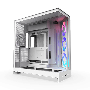 Gabinete NZXT H9 Flow RGB Dual Chamber Vidro Temperado Branco - CM-H92FW-R1