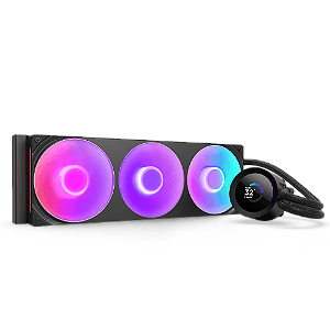 Water Cooler NZXT Kraken Plus 360 RGB LCD 1.54 Pol 360mm Preto - RL-KR360-B2