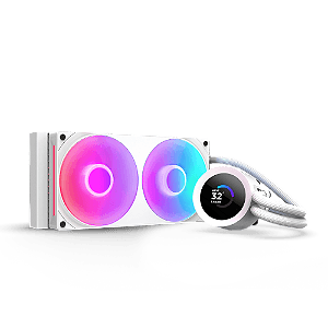 Water Cooler NZXT Kraken Plus 240 RGB LCD 1.54 Pol 240mm Branco - RL-KR240-W2