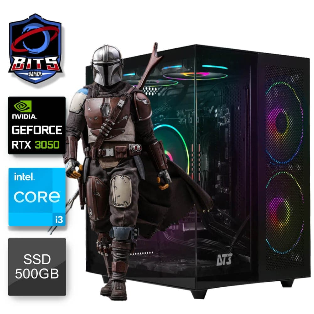 PC Gamer Bits 2025 - Intel i3 12100F, 16GB, SSD 500GB, Vídeo GeForce RTX 3050, Windows 11