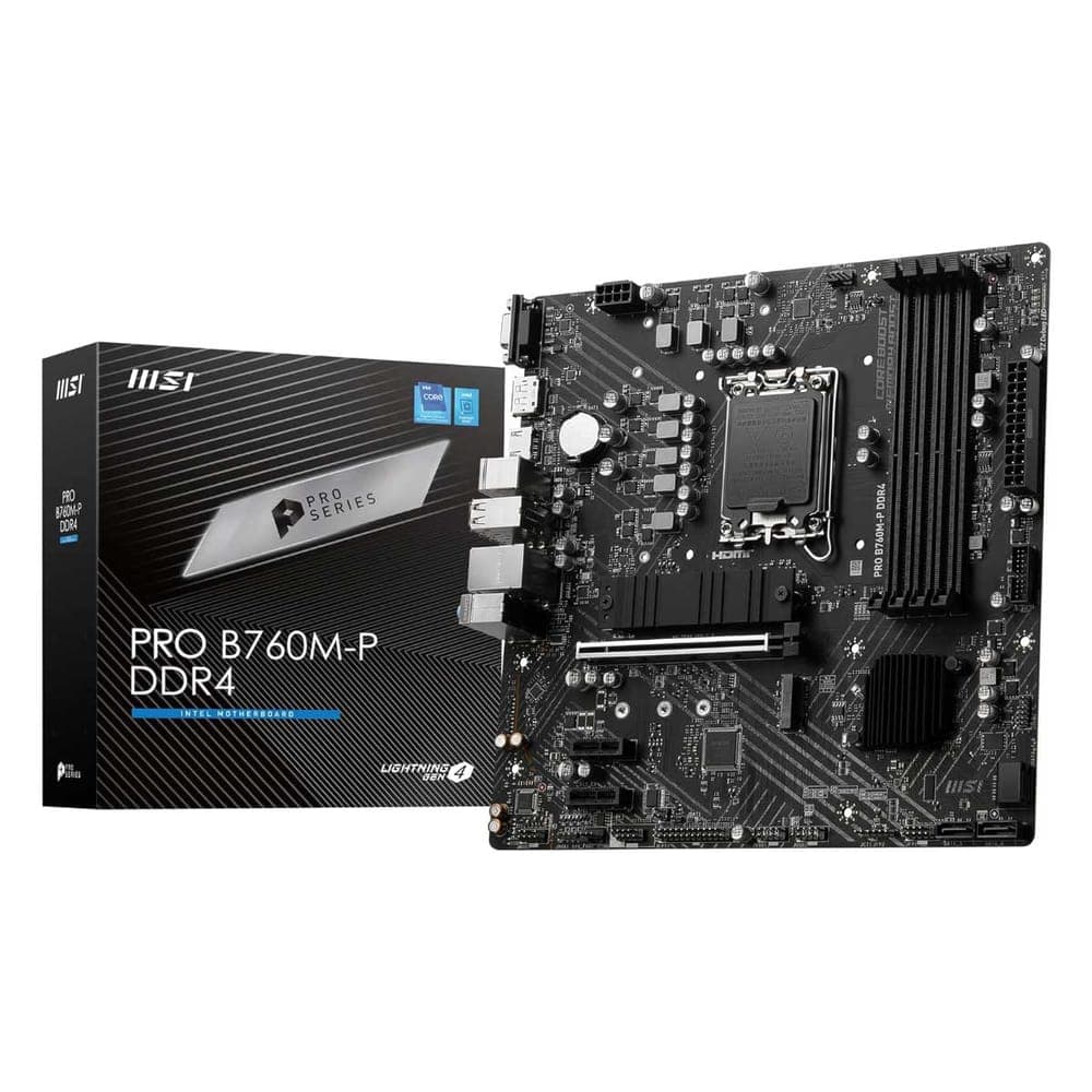 Placa Mãe MSI B760M-P Pro (LGA 1700 - DDR4 4800 O.C) - Chipset B760 - USB 3.2 - Slot M.2 Lightning Gen4 - Micro ATX