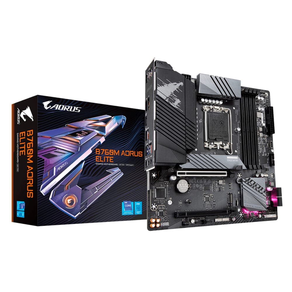 Placa Mãe Gigabyte B760M AORUS ELITE - (LGA 1700 - DDR5 7600 O.C) Chipset Intel B760 - Slot M.2 - Micro ATX