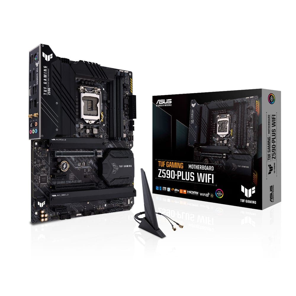 Placa Mãe Asus TUF Gaming Z590-PLUS WIFI (LGA 1200 DDR4 5133 O.C) - Chipset Z590 - USB 3.2 - Wi-Fi 6 - Slot M.2 - ATX