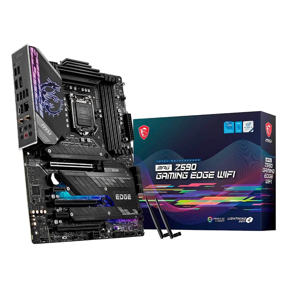 Placa Mãe MSI Z590 MPG Gaming Edge WiFi (LGA 1200 - DDR4 5333 O.C) - Chipset Intel Z590 - Wi-Fi 6E - Bluetooth - Slot M.2 - ATX