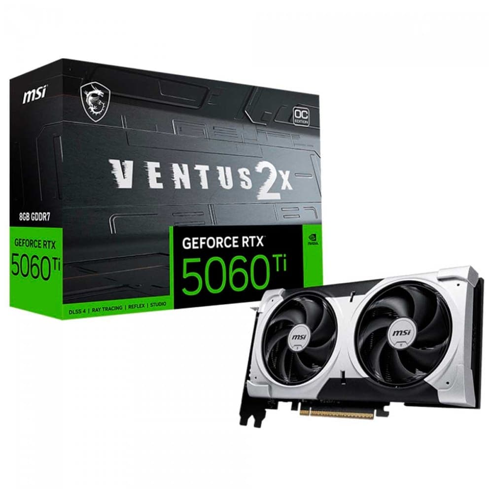 Placa de Vídeo GeForce RTX 5060 Ti 8GB GDDR7 128bits - 2X OC PLUS - DLSS 4 - MSI 912-V536-024