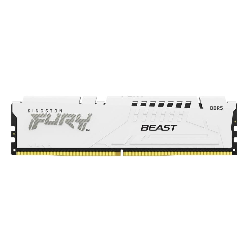 Memória 32GB DDR5 5600MHz Kingston Fury Beast - CL40 - com Dissipador - Branco - KF556C36BWE-32
