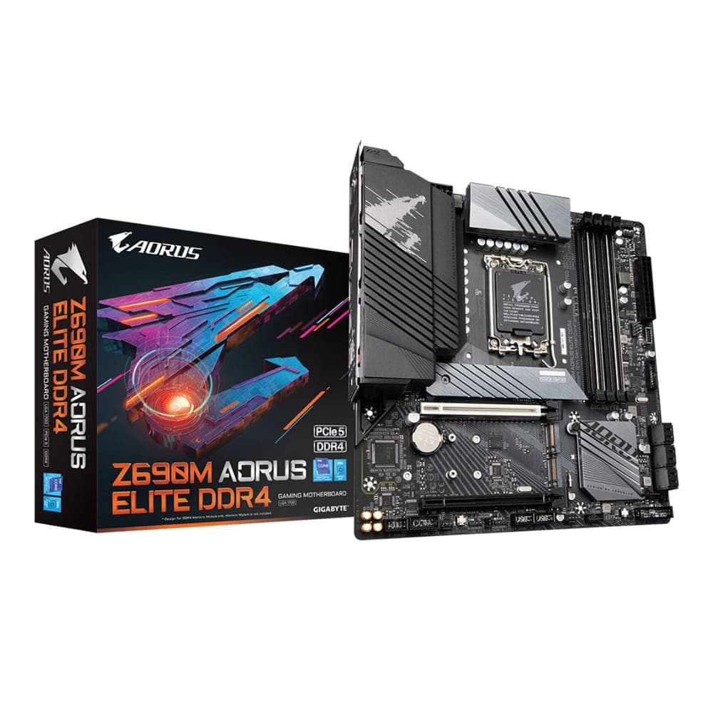 Placa Mãe Gigabyte Z690 AORUS ELITE - (LGA 1700 - DDR4 5330 O.C) Chipset Z690 - Slot M.2 - USB 3.2 - 2.5GbE LAN - Micro ATX