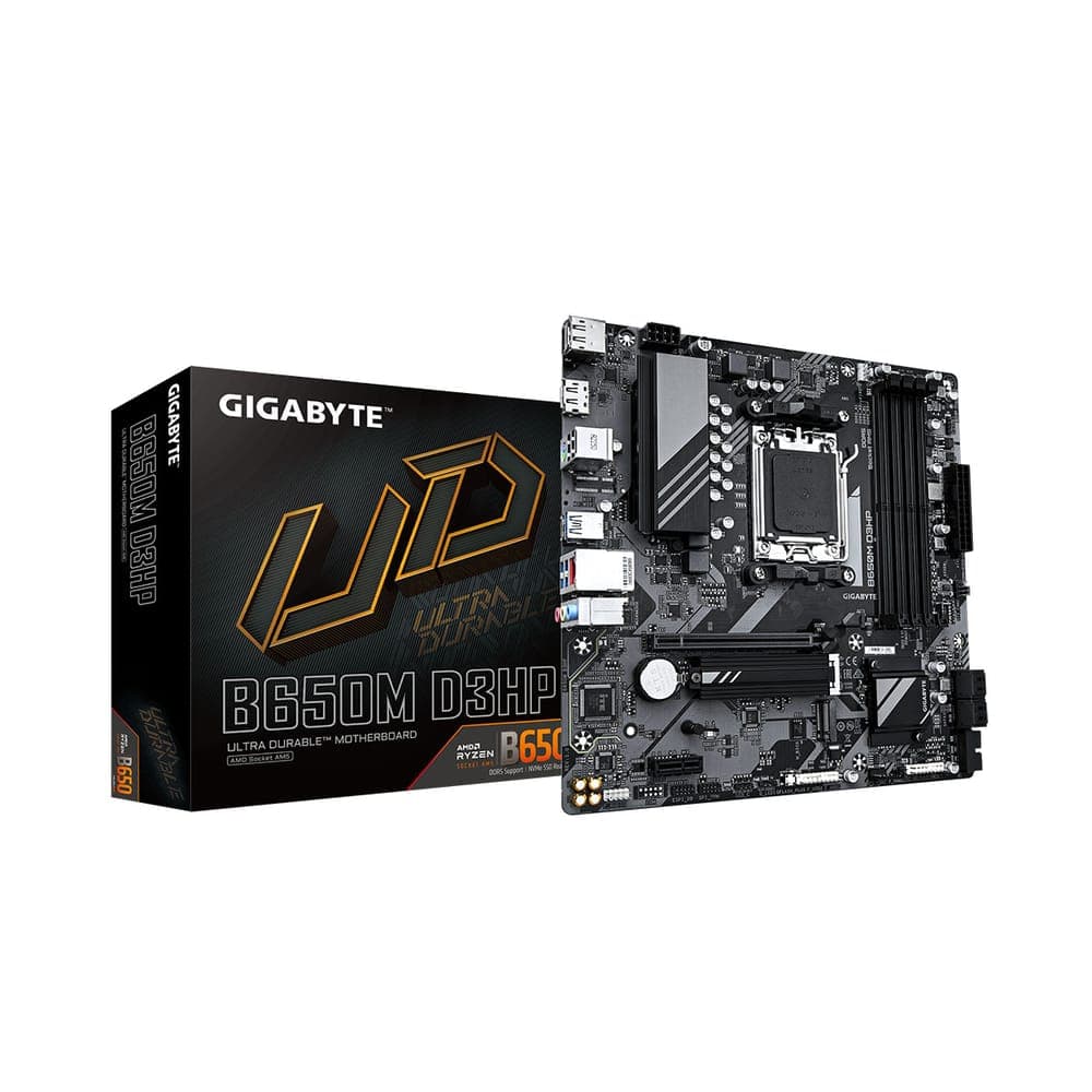 Placa Mãe Gigabyte B650M D3HP (AM5 - DDR5 7600 O.C) - Chipset AMD B650 - USB 3.2 - Slot M.2 - Micro ATX