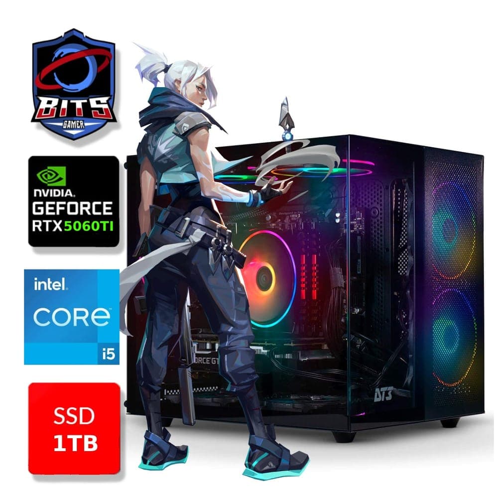 PC Gamer Bits 2026 - Intel Core Ultra 5 245KF, 32GB, SSD 1TB NVMe, Vídeo GeForce RTX 5060TI 16GB - Windows 11 Professional
