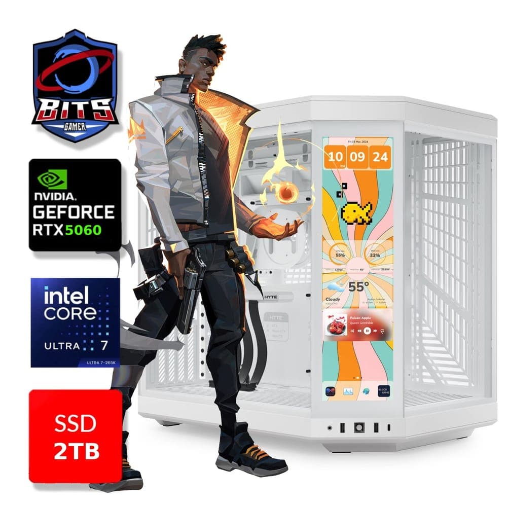 PC Gamer Bits White 2026 - Intel Ultra 7 265KF, 64GB, SSD 2TB NVMe, Vídeo GeForce RTX 5060 8GB - Windows 11 Professional
