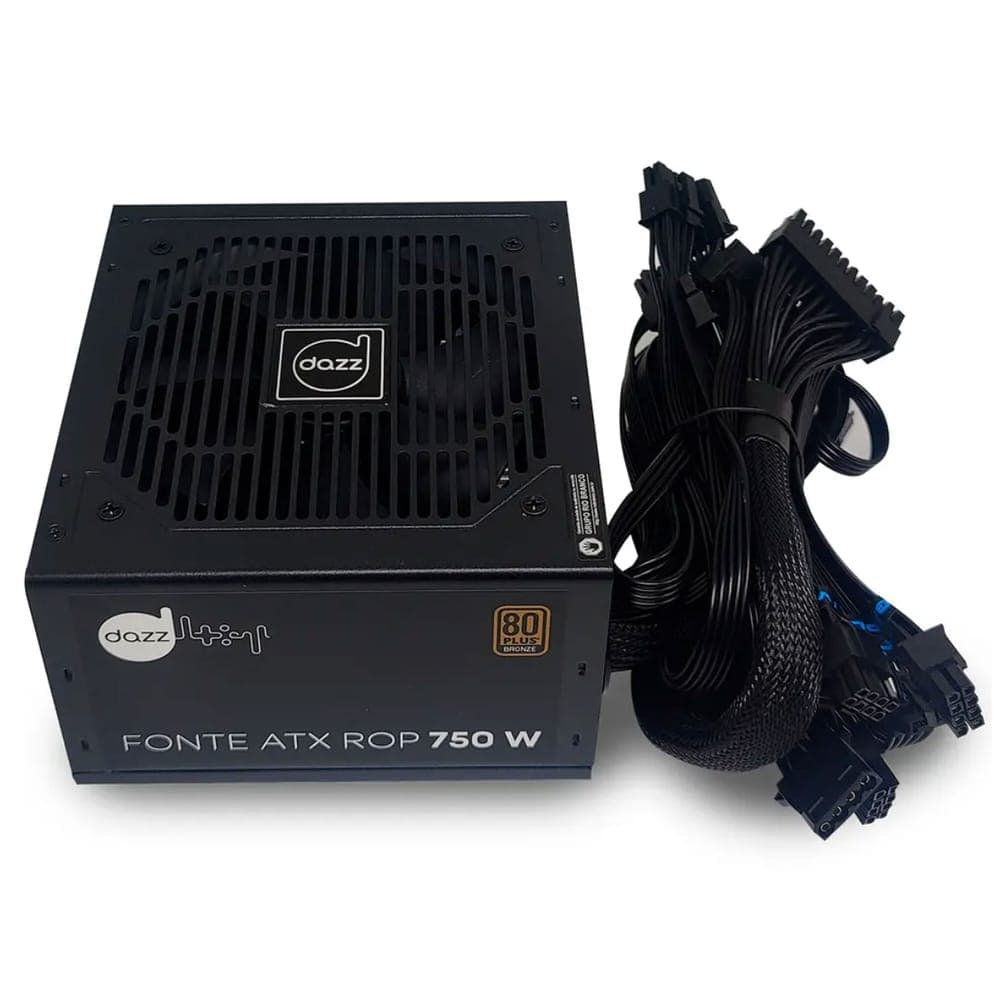 Fonte 750W Dazz Rop - PFC Ativo - Eficiência 80% - 80 PLUS® Bronze - Bivolt - 63000022