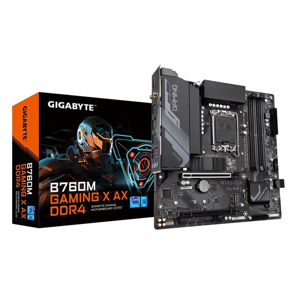 Placa Mãe Gigabyte B760M GAMING X AX - (LGA 1700 - DDR4 5333 O.C) Chipset B760 - Wi-Fi 6E - 2.5GbE LAN - Slot M.2 - Micro ATX