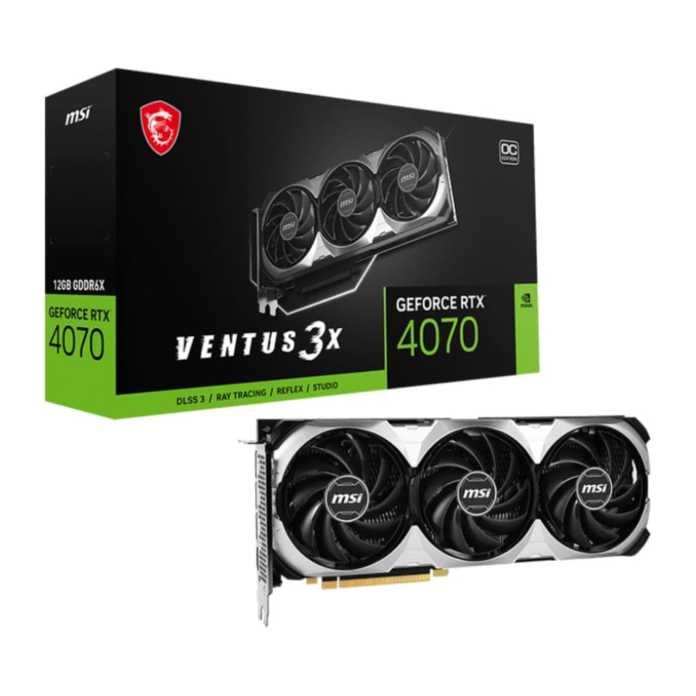 Placa de Vídeo GeForce RTX 4070 12GB GDDR6 192bits - Ventus 3X E1 OC Edition - MSI 912-V512-027