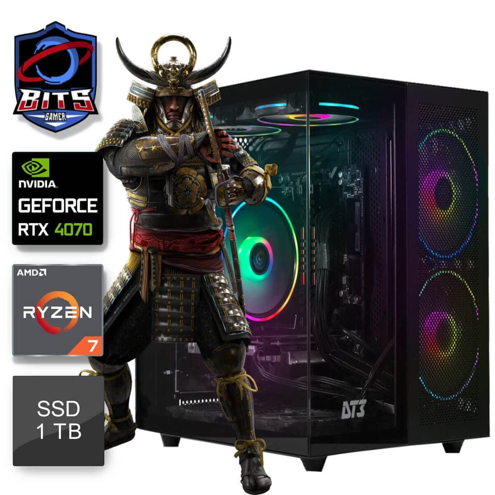 PC Gamer Bits 2025 - Ryzen 7 8700F, 32GB, SSD 1TB, Video Geforce RTX 4070 Super, Windows 11