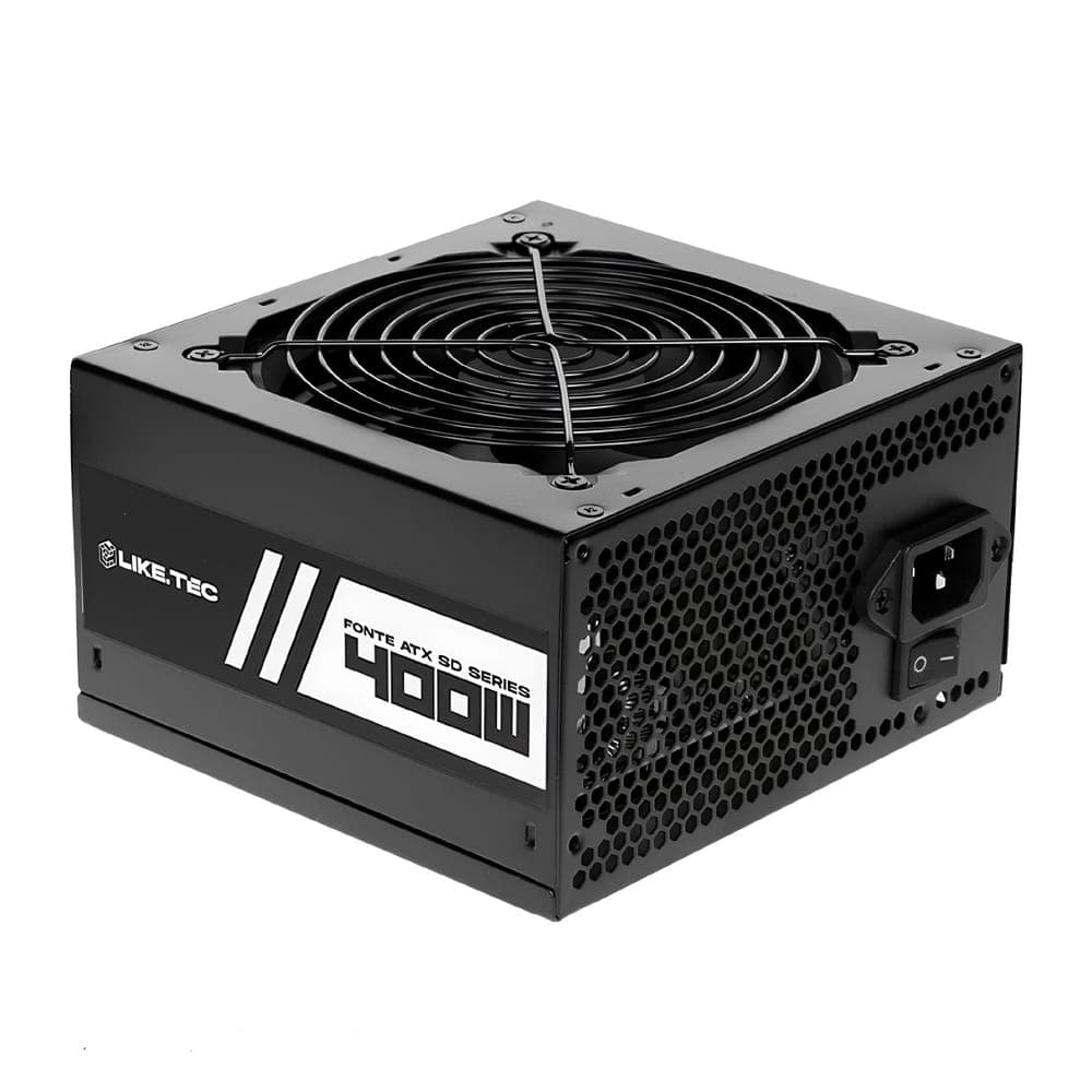 Fonte 400W Liketec Steel Diamond - PFC Ativo - Eficiência 82% - 80 PLUS® Bronze - Bivolt - Capacitores Japoneses