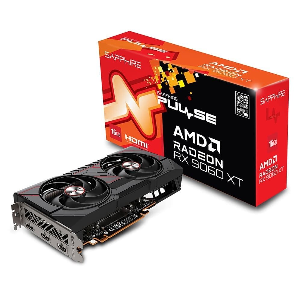 Placa de Vídeo SAPPHIRE RX 9060 XT PULSE AMD Radeon, 16GB, GDDR6, 20 Gbps, FidelityFX, RDNA 4 - 11350-03-20G