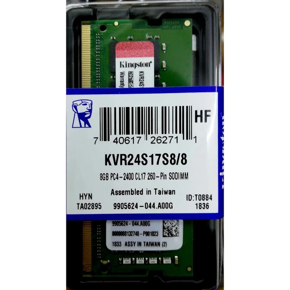 Memoria 8gb P/ Notebook Kingston Ddr4 2400mhz Kvr24s17s8/8