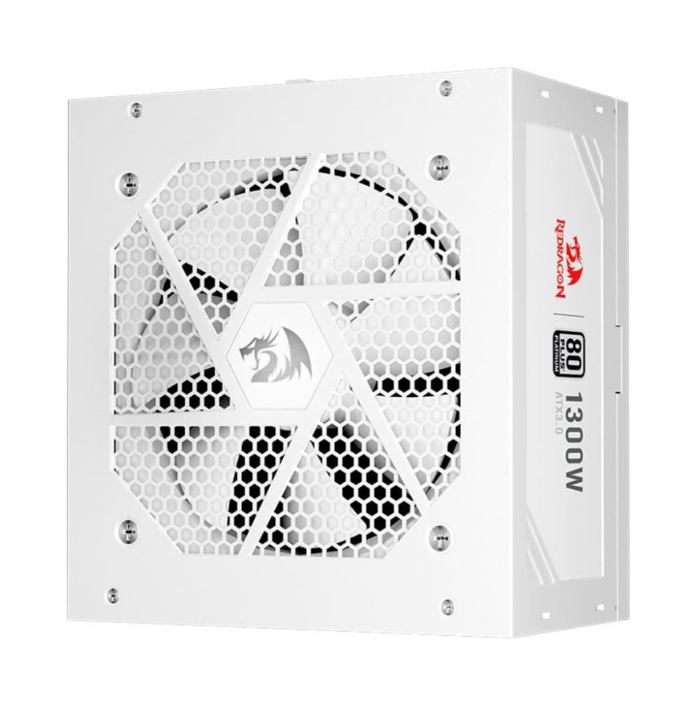 FONTE 1300W 80 PLUS PLATIUM REDRAGON, ATX 3.0, FULL-MODULAR, WHITE - GC-PS018W