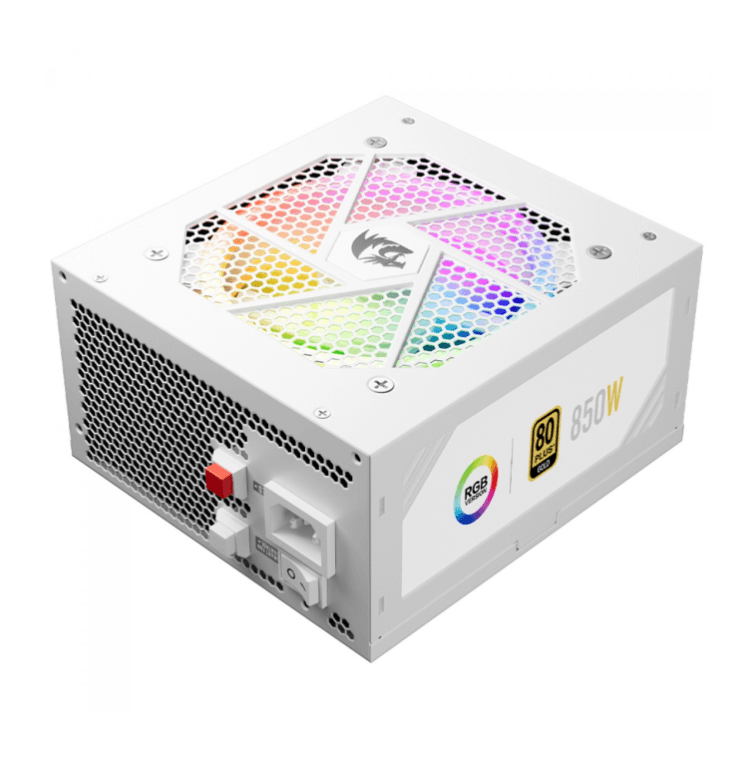 FONTE 850W 80 PLUS GOLD REDRAGON RGPS V2, RGB, ATX 3.1, FULL-MODULAR, WHITE - GC-PS007W-1 V2