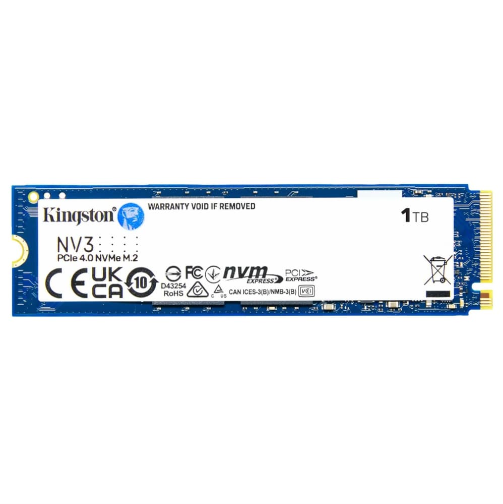 NVME 1TB KINGSTON NV3, M.2 2280, PCIE GEN 4X4, LEIT 6000MB/S, GRAV 4000MB/S - SNV3S/1000G