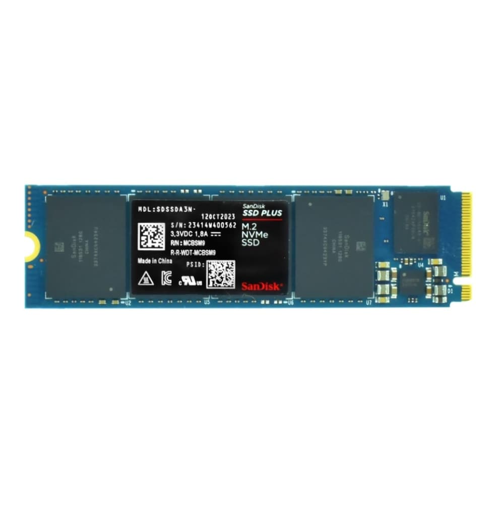 NVME 2TB SANDISK PLUS, M.2 2280, PCIE GEN 3X4, LEIT 3200MB/S, GRAV 2500MB/S - SDSSDA3N-2T00-G26