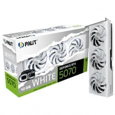 Placa de Vídeo Palit NVIDIA GeForce RTX 5070 White OC, 12GB, GDDR7, DLSS, Ray Tracing, NE75070U19K9-GB205