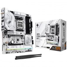Placa Mãe ASRock X870 Steel Legend WiFi, Chipset X870, AMD AM5, ATX, DDR5