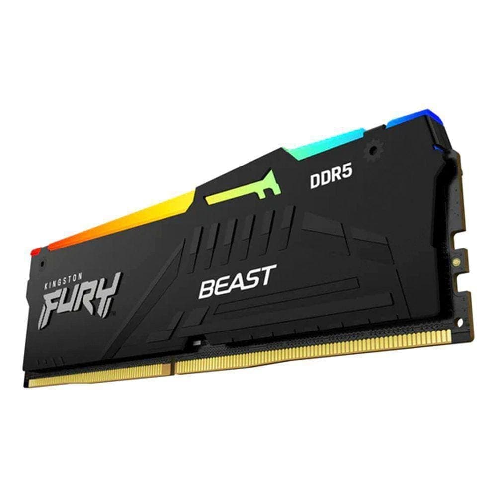 Memória Gamer Kingston Fury Beast Rgb, 8gb, Ddr5, 5600mhz, Cl40 - Kf556c40bba-8