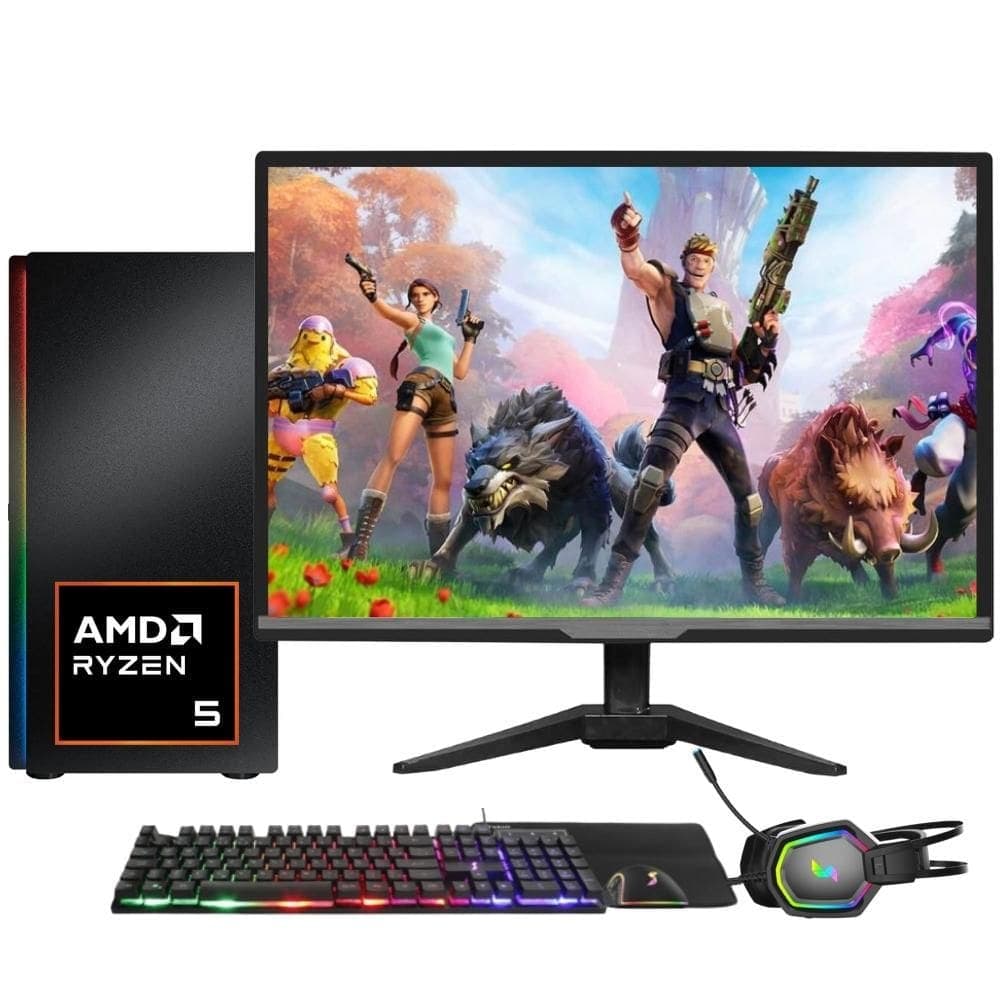 PC Gamer Completo Skill RGB AMD Ryzen 5 5600G, Gráficos Radeon VEGA 7, Monitor LED 20”,Kit Gamer, 8GB DDR4, SSD 256GB, Fonte 500W SGX-0062A