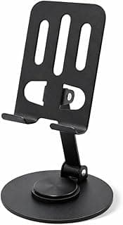 Suporte para Celular Ajustável Dobrável em Alumínio com Base 360° | Suporte Premium para Celular com Ajuste de Ângulo e Base Rotativa 360°
