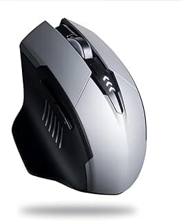 Mouse Gamer Bluetooth + USB 2.4GHz Sem Fio Recarregável – 1600 DPI Ajustável, Teclas Super Silenciosas, Design Ergonômico, Bateria de Longa Duração e Sensor Óptico Preciso (Bluetooth)