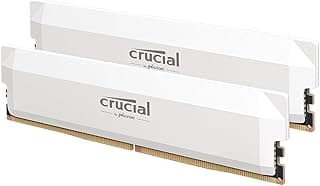 Crucial Kit Pro DDR5 RAM 32GB (2x16GB) 6000MHz CL36, Overclocking Gaming, Intel XMP 3.0 / AMD EXPO, Memória de Computador (PC), Branco - CP2K16G60C36U5W