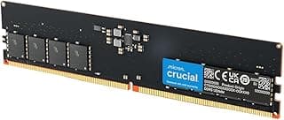 Crucial 32 GB DDR5 RAM, 5600 MHz (ou 5200 MHz ou 4800 MHz) Memória de desktop, UDIMM de 288 pinos, compatível com Intel Core de 13ª geração e AMD Ryzen 7000 - CT32G56C46U5