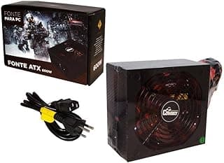 Fonte 600w Real Atx Gamer Pc Leds Internos Bivolt Silencioso