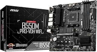 Placa-Mãe MSI B550M PRO-VDH WIFI AM4 mATX – Suporte Ryzen, DDR4, Wi-Fi Integrado, M.2 NVMe, HDMI/DP/VGA, USB 3.2, Ideal para PC Gamer e Profissional