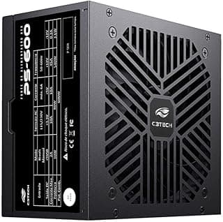 C3Tech Fonte Gamer ATX 600w PS-600BK, preta, Bivolt 115/230v, cabo Flat