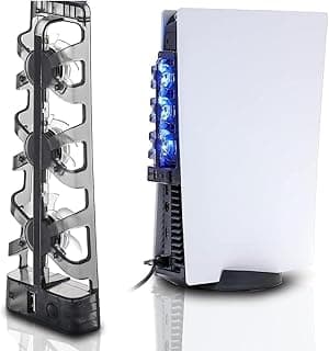 Ventilador de Resfriamento para PS5, 3 Ventoinhas LED, 5500 RPM, Compatível com PlayStation 5 Digital e Ultra HD