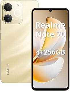 Realme Note 70 Smartphone Tela de 6.74" Display, 4GB RAM 256GB ROM, 6000mAh Batteria, Dual 4G SIM (Ouro)