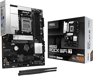 ASRock Placa-mãe B650 Rock WiFi 7 ATX, AMD AM5, Ryzen 9000/8000/7000, DDR5 8000+ (OC), PCIe 5.0, LAN 2.5G, Wi-Fi 7, 9+2+1 Phase Dr.MOS