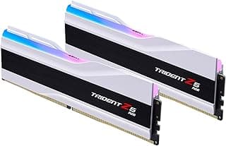 G.SKILL Trident Z5 RGB Series DDR5 RAM (Intel XMP 3.0 e AMD Expo) 64GB (2x32GB) 6000MT/s CL36-36-36-96 1,35V Memória de computador desktop U-DIMM - Branco fosco (F5-6000J3636F32GX2-TZ5RW)