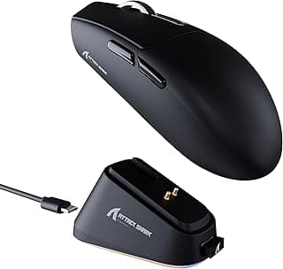Mouse Gamer ATTACK SHARK G3PRO com Base de Carregamento Magnética, Sensor Gamer PixArt PAW3311, Conexões Bluetooth/2.4GHz Sem Fio/Com Fio, 25000 DPI