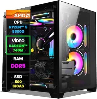 Pc Gamer Computador Completo NoLag AMD Ryzen 5 8500G, Radeon Graphics 740M, 16GB DDR5, SSD 500GB, Gabinete RGB