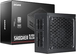 Fonte Gamer Pcyes Shocker Full Modular 600w 80 Plus White - Black Vulcan - FM600WBV