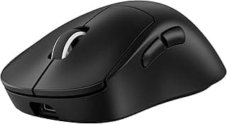 Mouse Gamer Sem Fio Logitech G PRO X SUPERLIGHT 2 DEX com Tecnologia LIGHTSPEED, Design Assimétrico para Destros, 5 Botões Programáveis, Sensor Hero 2 com DPI de 44K, Recarregável - Preto