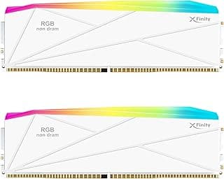 Solução de enchimento V-Color Manta XFinity DDR5 RGB - 2 módulos - 0 GB de RAM - Compatível com Intel/AMD - Branco com haste de luz