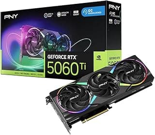 PNY NVIDIA GeForce RTX 5060 Ti Epic-X ARGB OC Triple Fan, placa gráfica (8GB GDDR7, 128-bit, Boost Speed: 2692 MHz, SFF-Ready, PCIe 5.0, HDMI/DP 2.1, 2 compartimentos, NVIDIA Blackwell Architecture